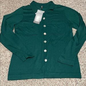 Culture Green Button-Up long body Cardigan with breast pockets